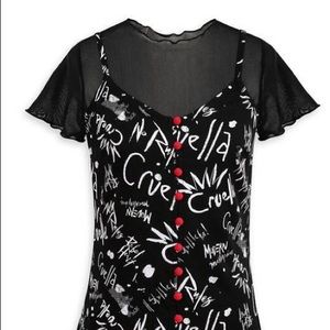 Disney Parks Cruella womens dress with mesh T-shirt, Medium—authentic, NWT